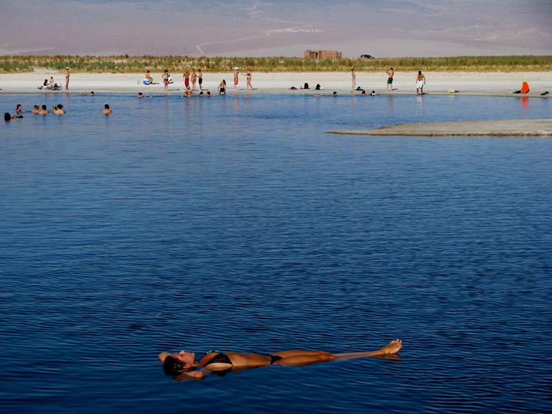 Boiar na Laguna Cejar em San Pedro do Atacama