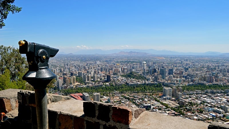 Vista panorâmica de Santiago do Chile
