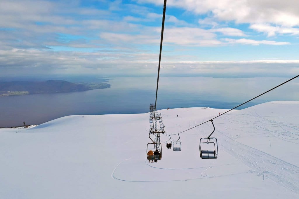 Centro de esqui no Vulcão Osorno em Puerto Varas, no Chile