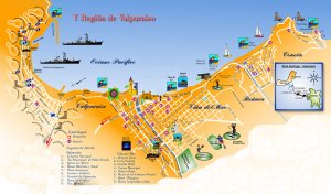 Passeio de ônibus turístico em Valparaíso: mapa