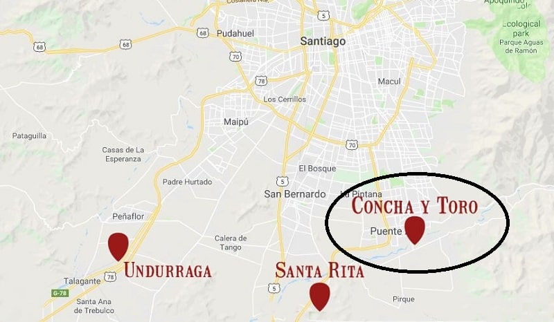 Concha y Toro - Mapa