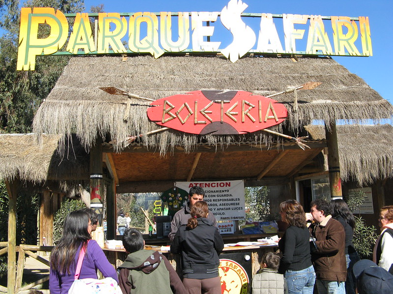 Bilheteria do zoológico Parque Safari no Chile
