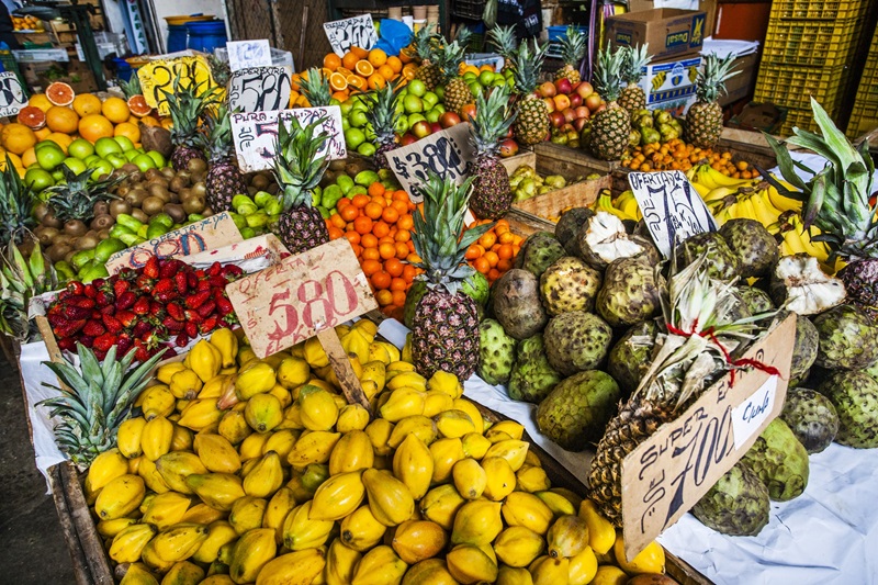 Frutas no Mercado Central em Santiago