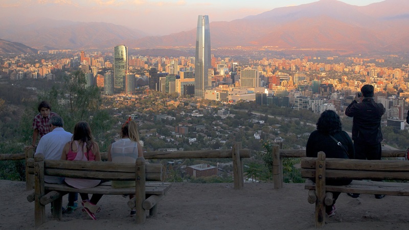 Vista do Cerro San Cristóbal em Santiago